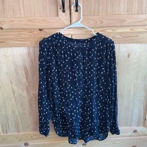 Loft Outlet “Cats” lightweight popover shirt blouse size L